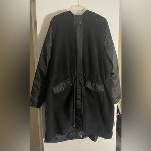 Plus-size Fluffy Longline Jacket